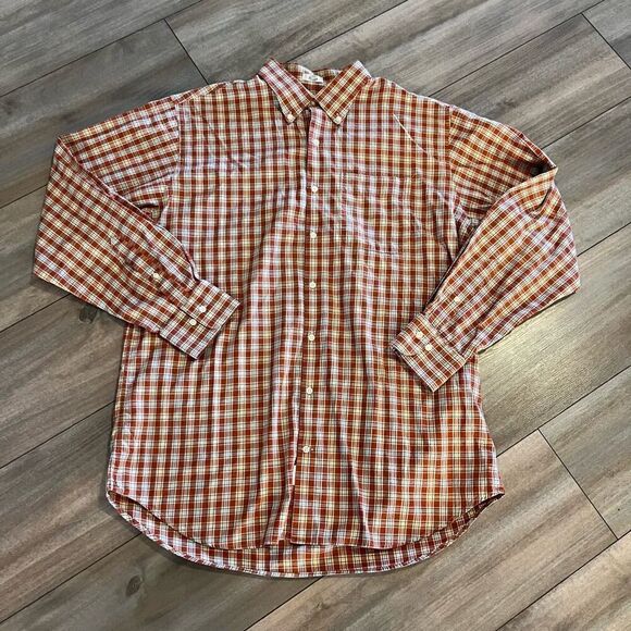 Peter Millar Red Plaid Buttonup Shirt‎ Men Large Bin J-19 - Picture 1 of 4